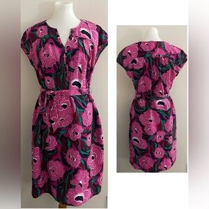 Talbots floral lagenlook oversized shift dress boho office preppy wedding